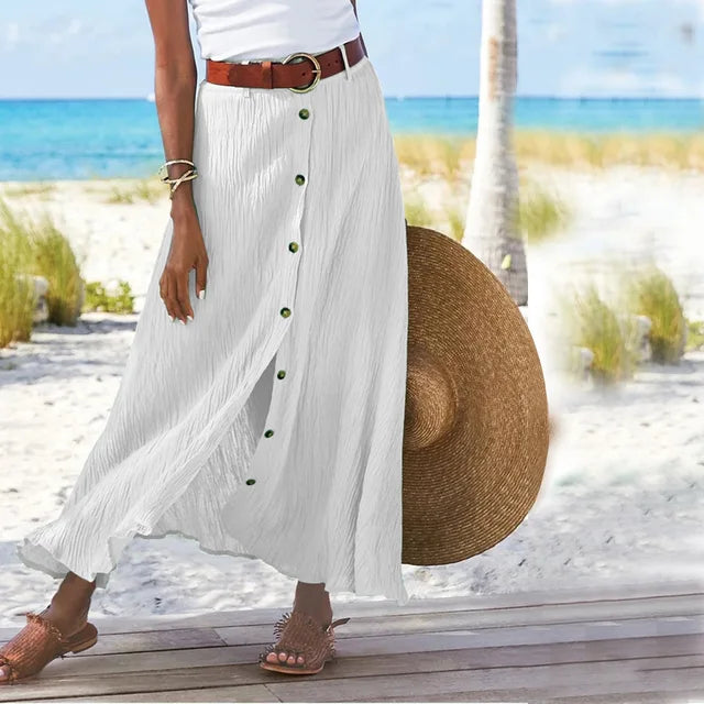 Annalise | Zomerse Lange Rok met Knoopsluiting Dames