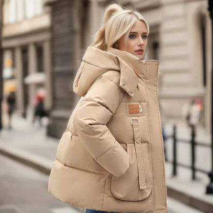 Comfortabele Stijlvolle Dames Puffer Jas Met Capuchon