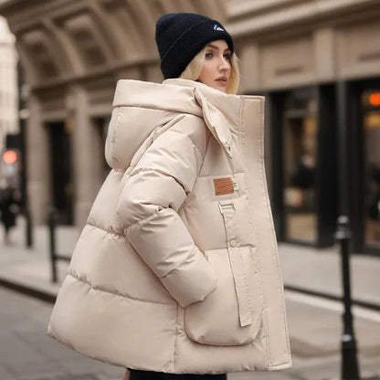 Comfortabele Stijlvolle Dames Puffer Jas Met Capuchon