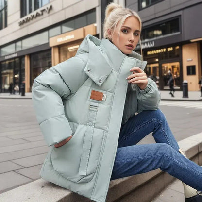 Comfortabele Stijlvolle Dames Puffer Jas Met Capuchon