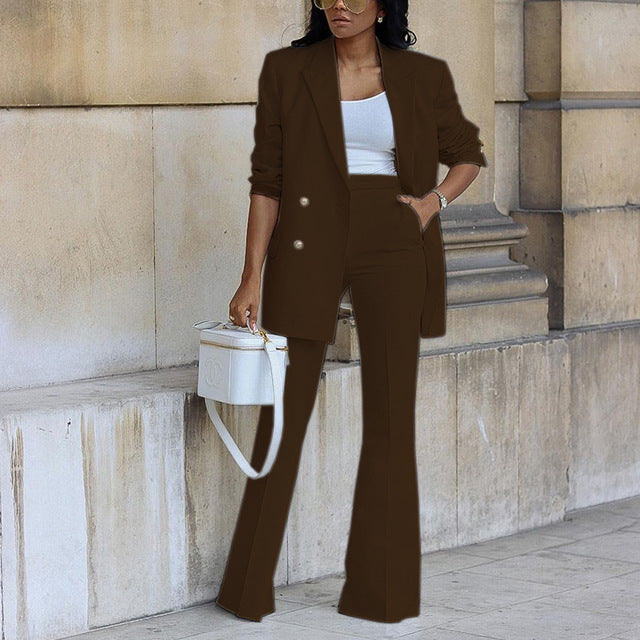 Elegante Stijlvolle Blazer Set voor Dames met Pantalon