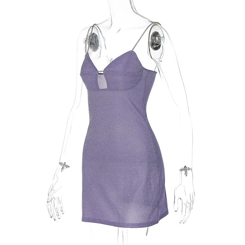 Mini Jurk Dames | Glitter & Cut-Out voor een Sprankelende Avondlook