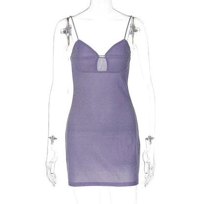 Mini Jurk Dames | Glitter & Cut-Out voor een Sprankelende Avondlook