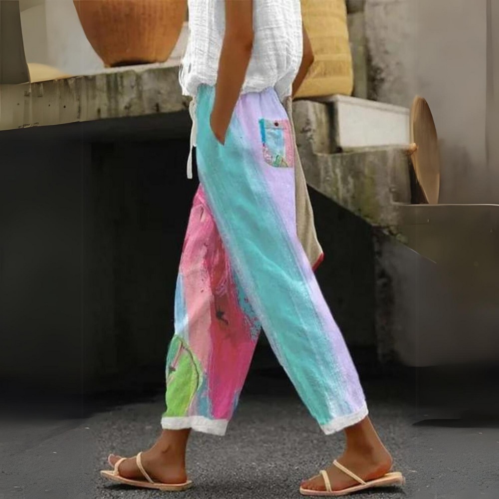Stijlvolle Elegante Dames Pantalon met Geruit Patroon
