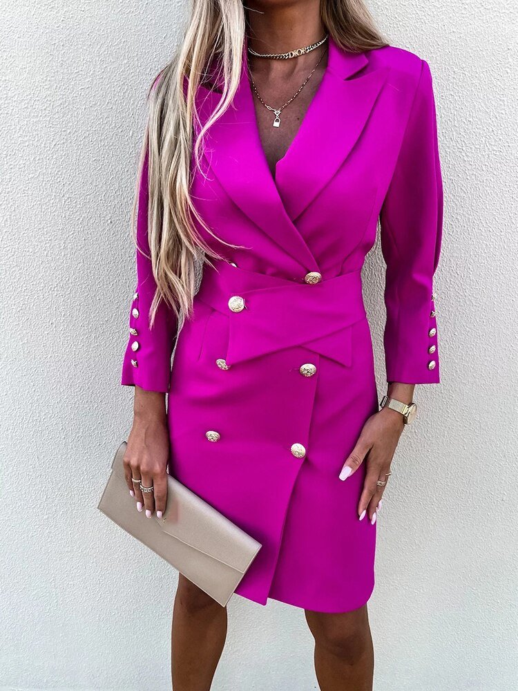 Adelheid | Elegante Blazer Jurk met Luxe Knopen