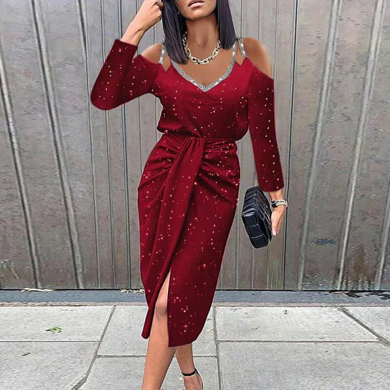 Jesy | Midi Jurk met Kant en Elegante Plissé