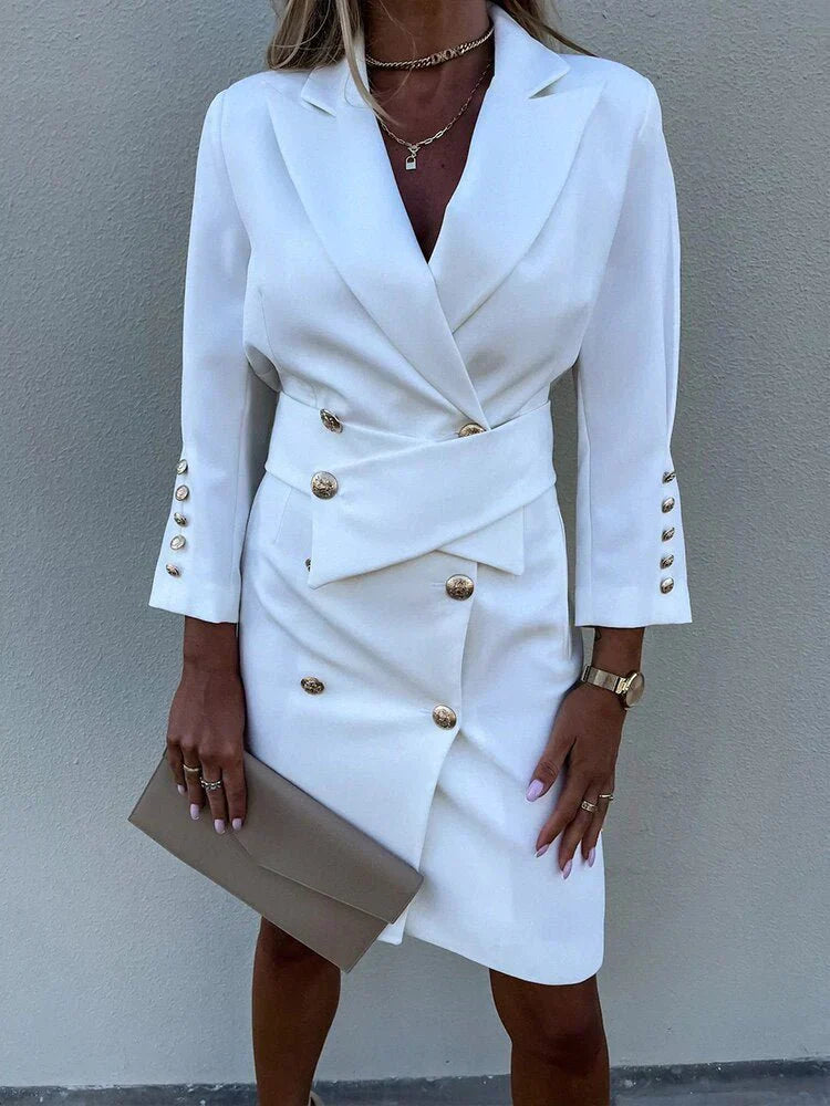 Adelheid | Elegante Blazer Jurk met Luxe Knopen
