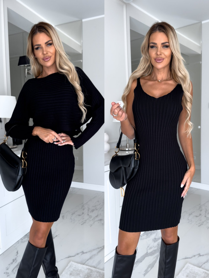 Aimee | Mouwloze Ribbengaren Jurk Set