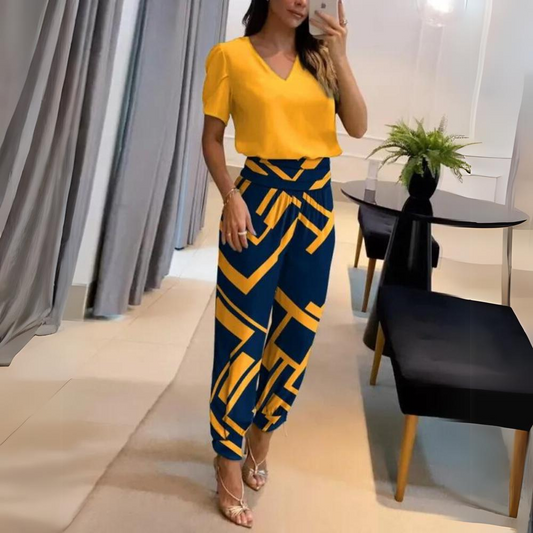 Trendy Kleurrijke Dames Co-ord Set met Grafische Print