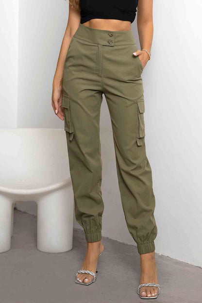 Trendy Cargo Pants for Women with Pockets and Slim Ankle Cuffs