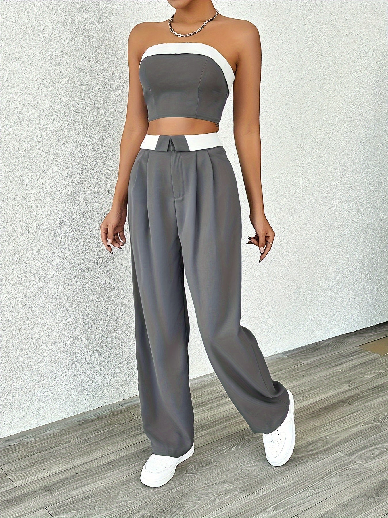 Debra | Elegante Tweedelige Set met Strapless Top
