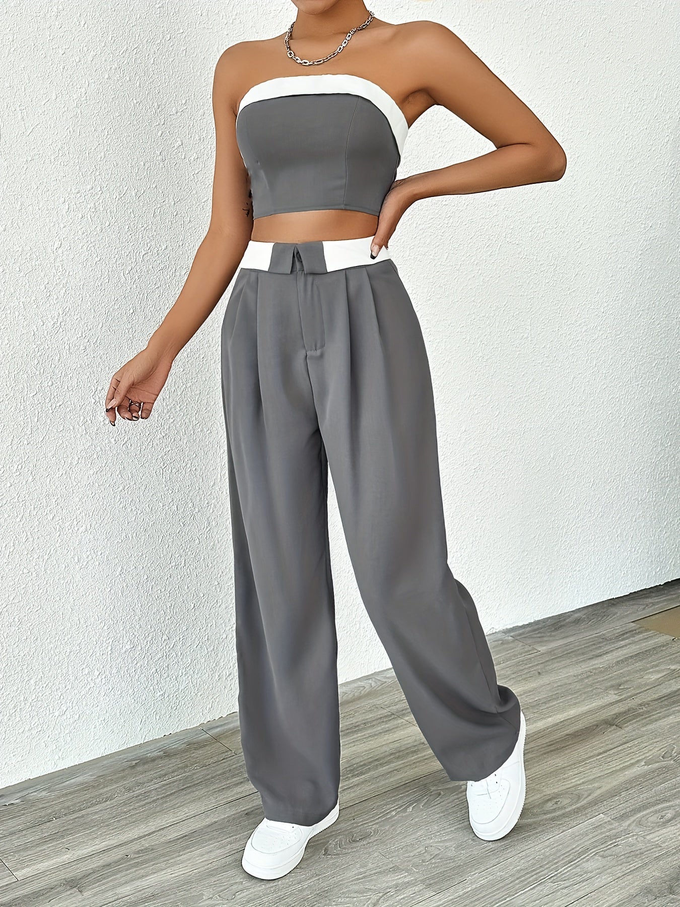 Debra | Elegante Tweedelige Set met Strapless Top