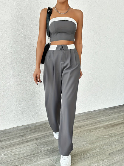 Debra | Elegante Tweedelige Set met Strapless Top