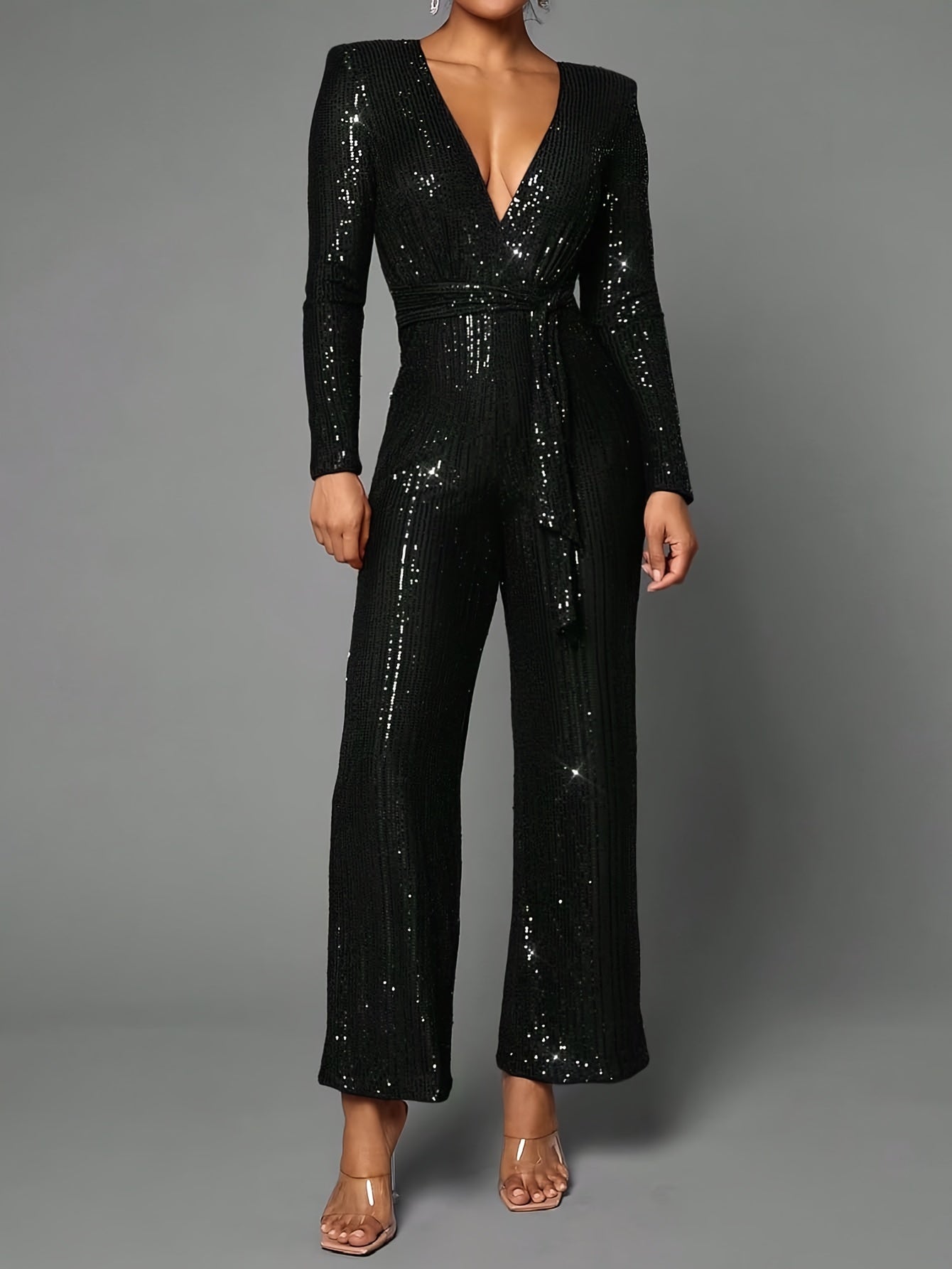 Milia | Luxe Pailletten Jumpsuit met Diepe V-Hals