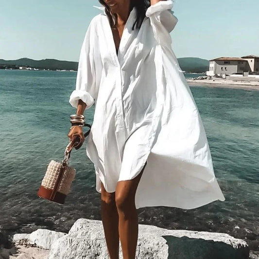 Pattie | Stylish White Shirt Dress