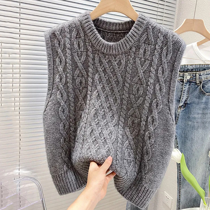 Trendy Comfortabel Dames Gebreid Gilet met Losse Pasvorm