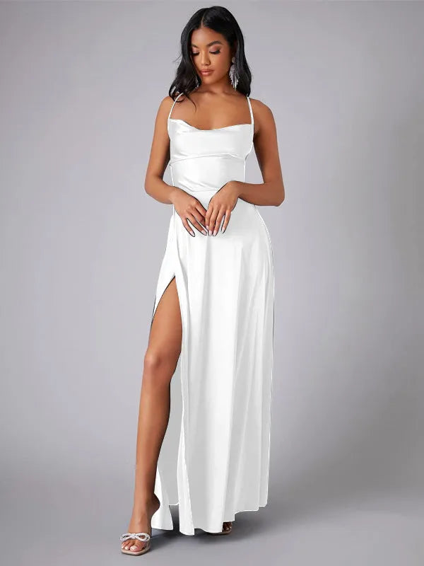 Fawn | Satijnen Maxi Jurk met Split