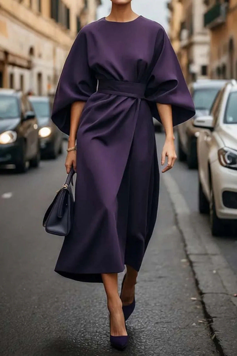 Soraya | Elegant Wide-Sleeve Midi Dress