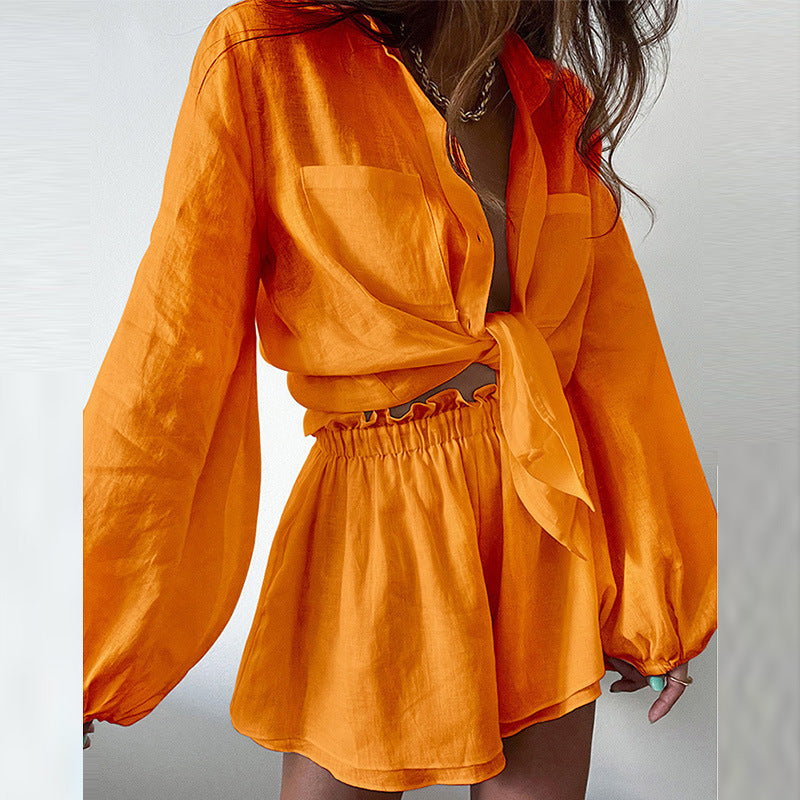 Juliane | Luchtige Linnen Set met Blouse en Shorts