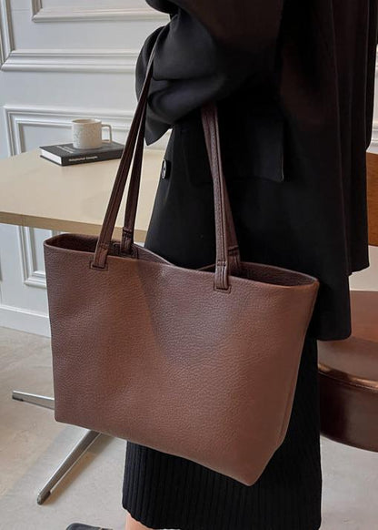 Trendy Ruime Dames Schoudertas met Zacht Leer