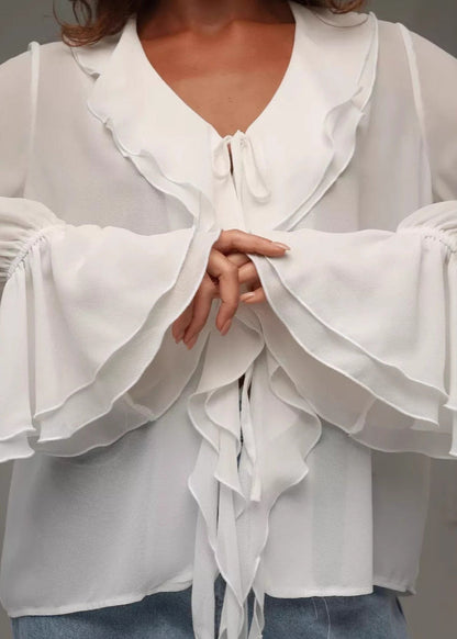 Augusta | Ruffled Chiffon Blouse