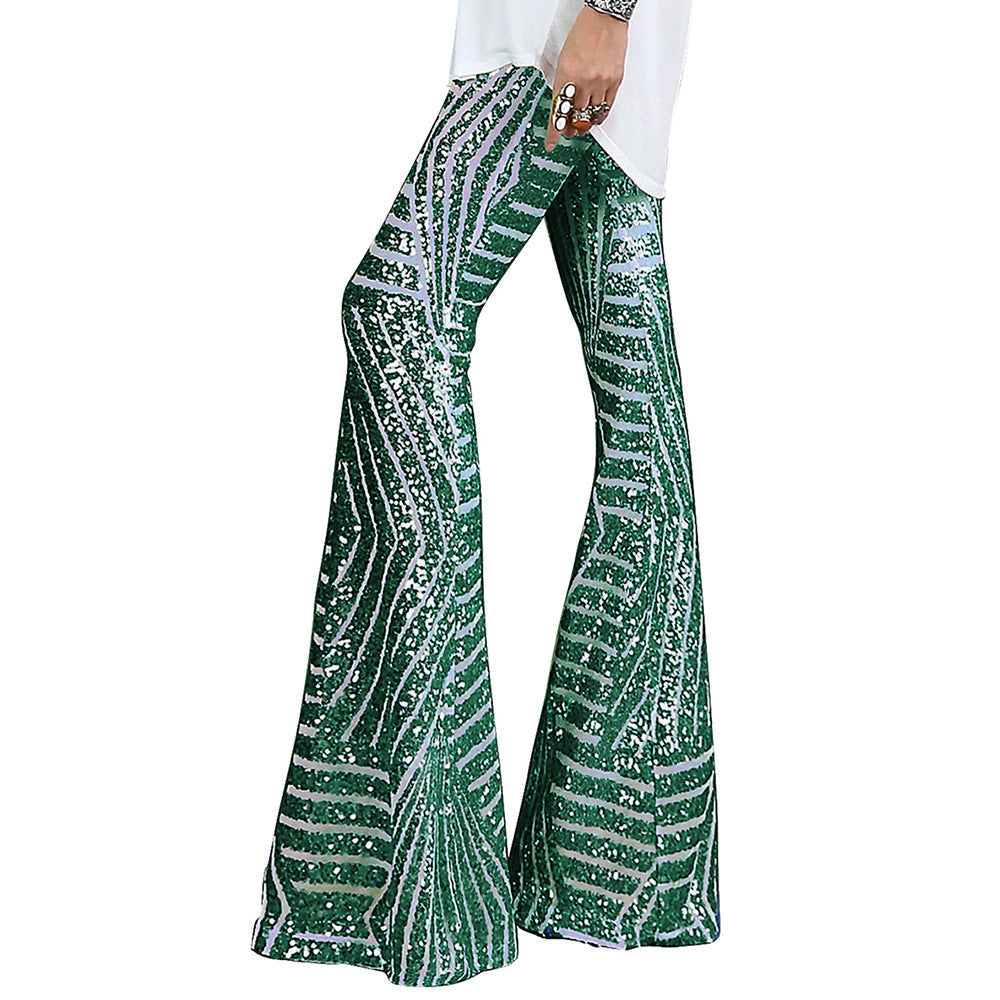 Dames Glitter Flared Paillettenbroek