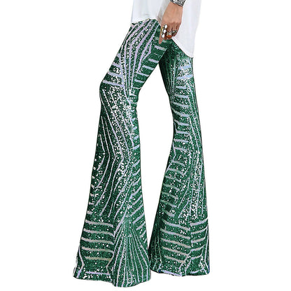 Dames Glitter Flared Paillettenbroek