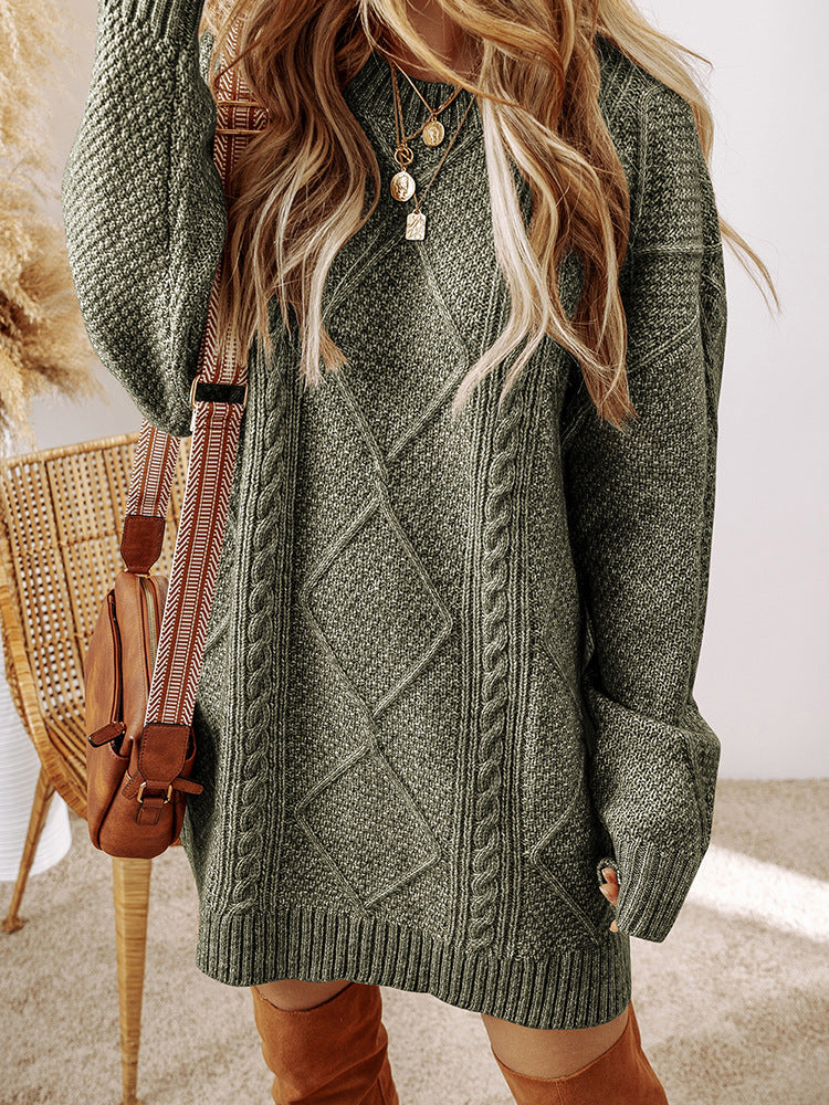 Warme Oversized Gebreide Sweater Jurk voor Dames