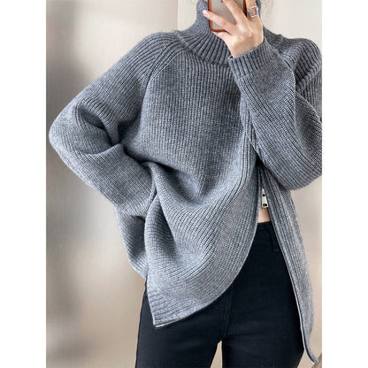 Comfortabele Oversized Gebreide Damestrui met Col