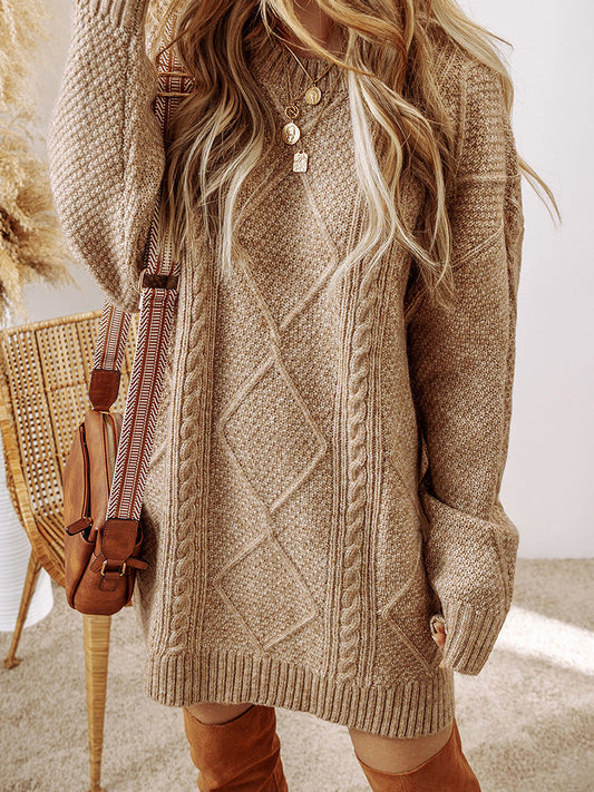Warme Oversized Gebreide Sweater Jurk voor Dames