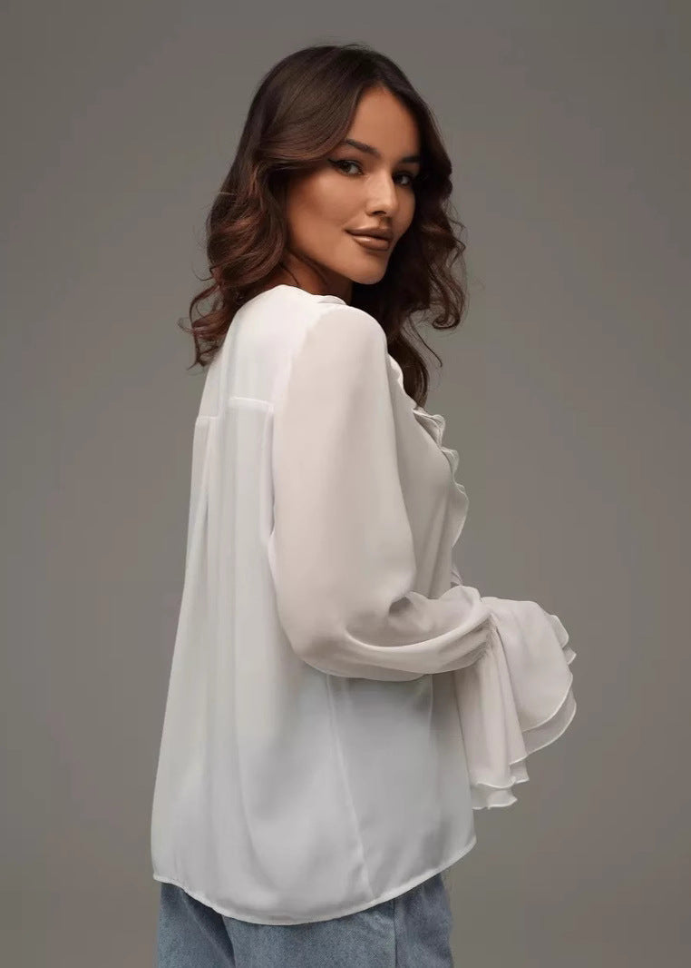 Augusta | Ruffled Chiffon Blouse