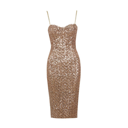 Noella | Gouden Pailletten Cocktailjurk