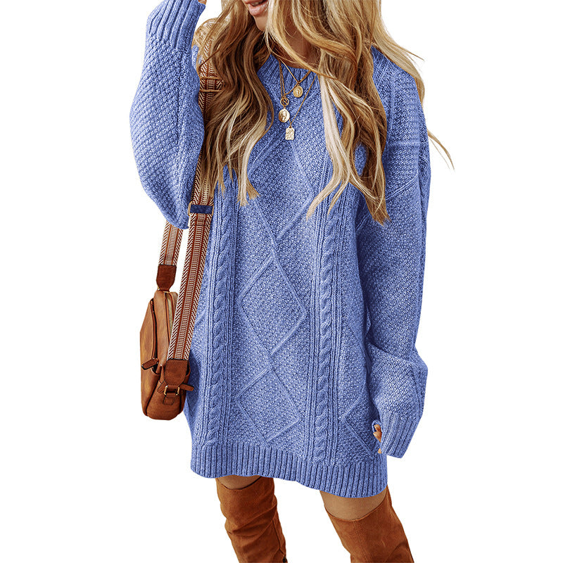 Warme Oversized Gebreide Sweater Jurk voor Dames