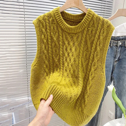 Trendy Comfortabel Dames Gebreid Gilet met Losse Pasvorm