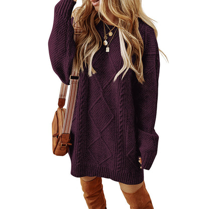 Warme Oversized Gebreide Sweater Jurk voor Dames