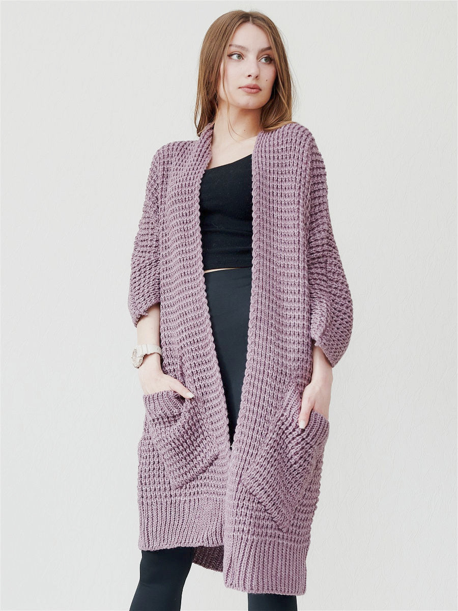 Oversized Comfortabele Zachte Dames Vest met Lange Mouwen