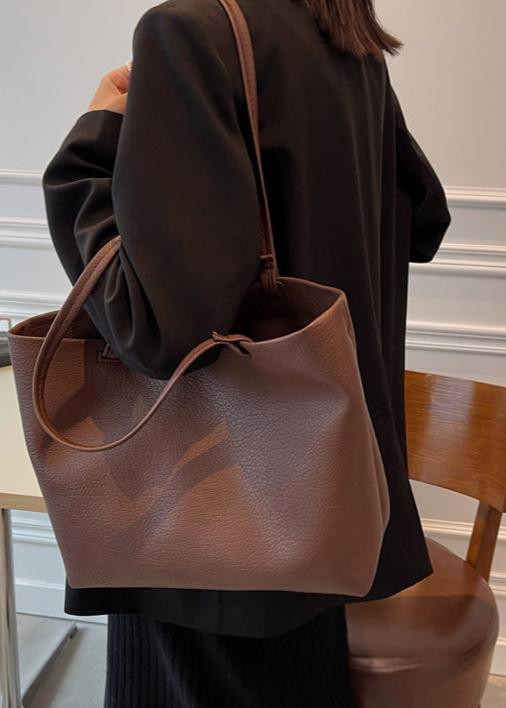 Trendy Spacious Women's Shoulder Bag with Soft Leather