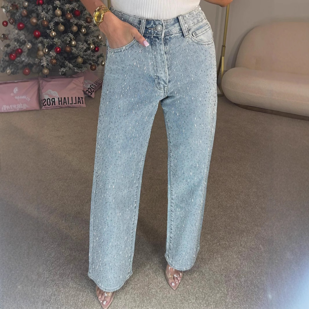 Laila | Straight-Leg Jeans met Glitterdetails