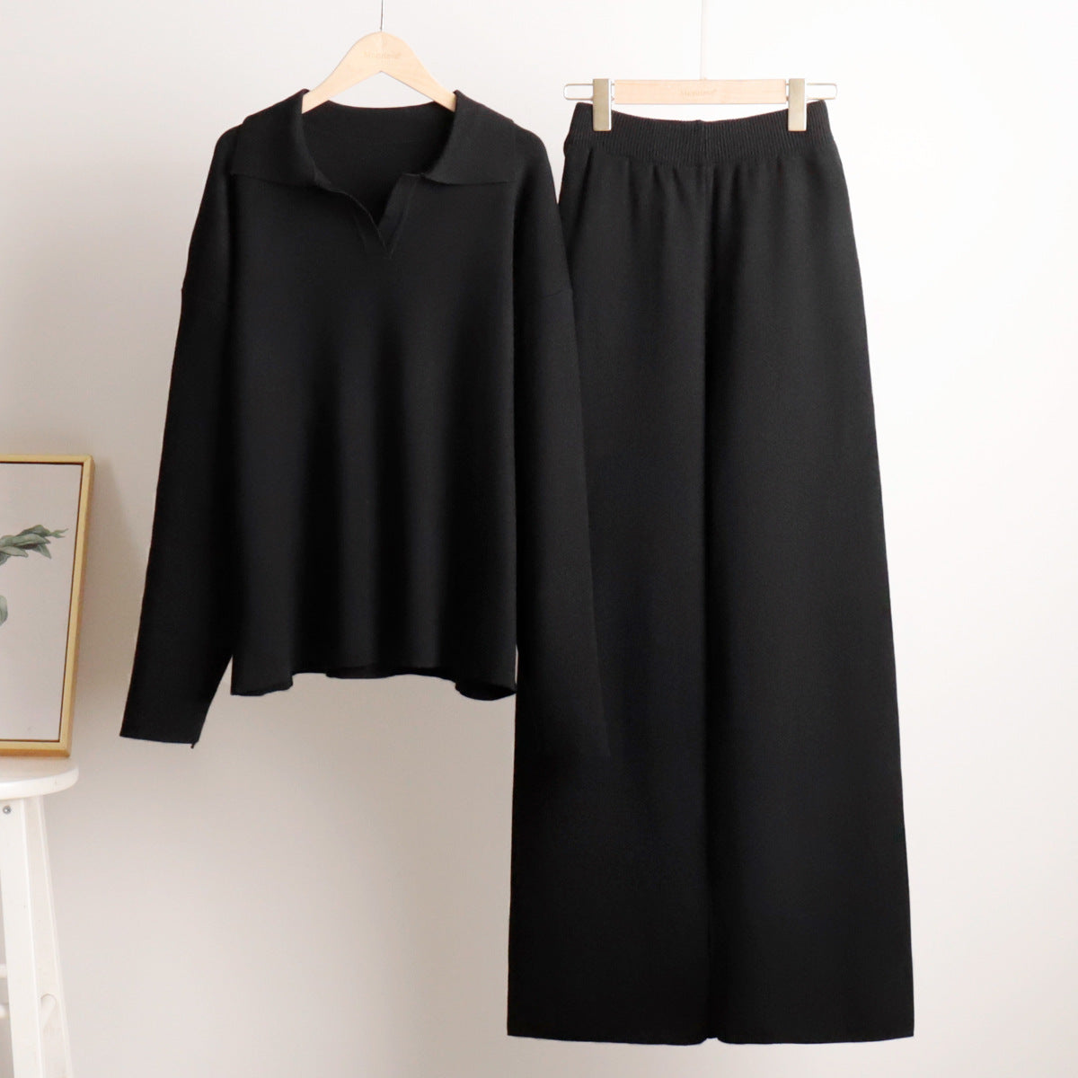 Sandy | Lounge Set met Brede Broek en Polosweater