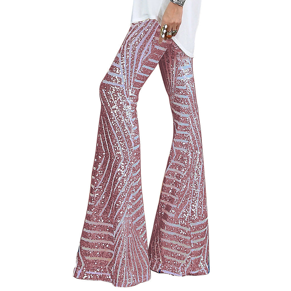 Dames Glitter Flared Paillettenbroek