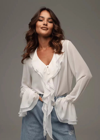 Augusta | Ruffled Chiffon Blouse