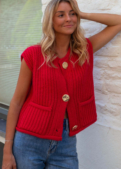 Armanie | Gezellige Rood Gebreide Top