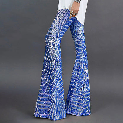 Dames Glitter Flared Paillettenbroek