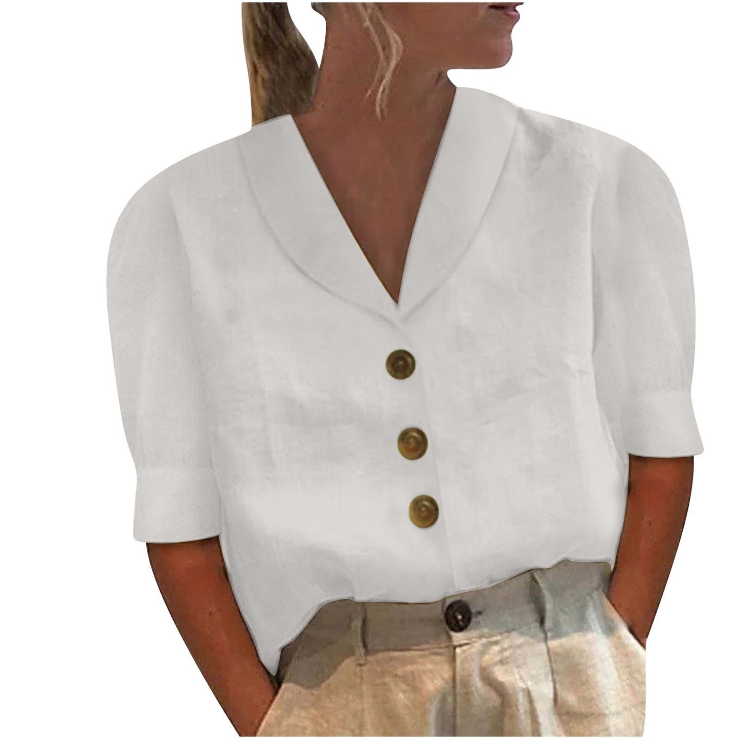 Ileana | Linen Button-Up Top