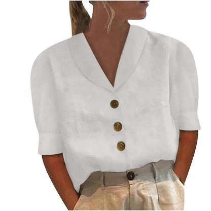 Ileana | Linen Button-Up Top