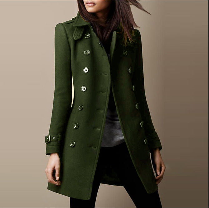 Chique getailleerde dames trenchcoat met lange pasvorm