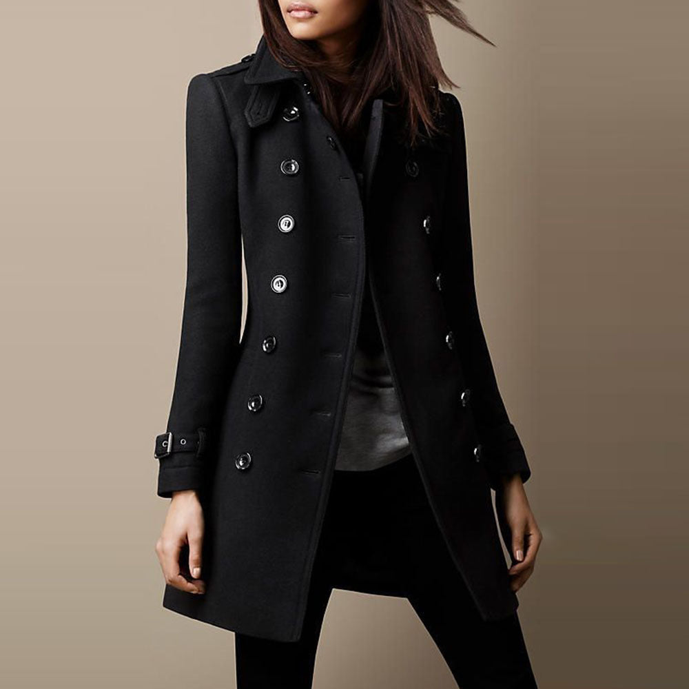Chique getailleerde dames trenchcoat met lange pasvorm