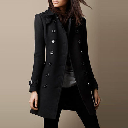 Chique getailleerde dames trenchcoat met lange pasvorm