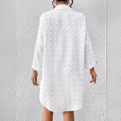 Jacobella | Linnen Midi Jurk met Strikdetails