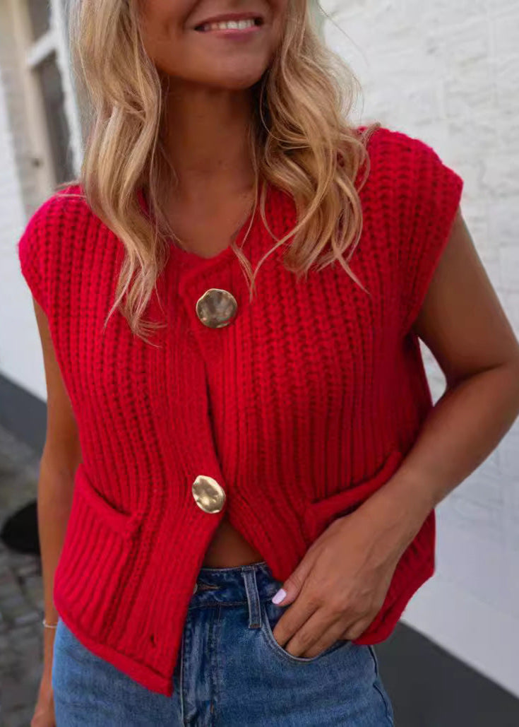 Armanie | Gezellige Rood Gebreide Top